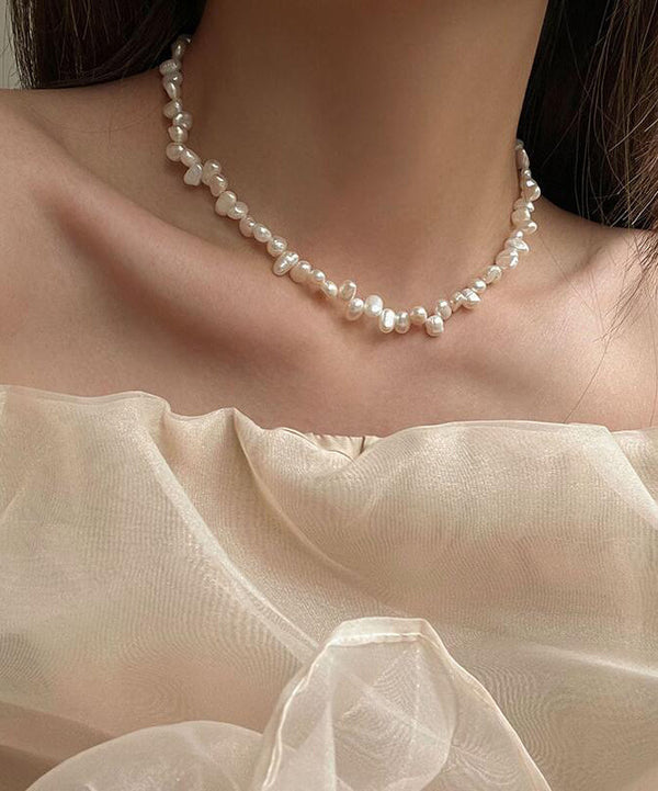 Elegant White Alloy Pearl Tassel Gratuated Bead Necklace GH1058 Ada Fashion