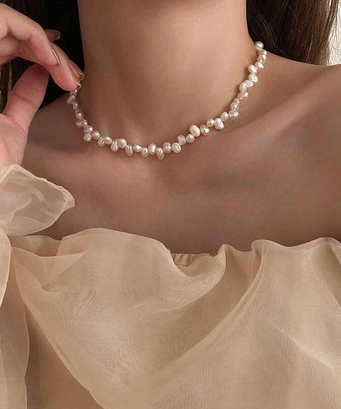 Elegant White Alloy Pearl Tassel Gratuated Bead Necklace GH1058 Ada Fashion