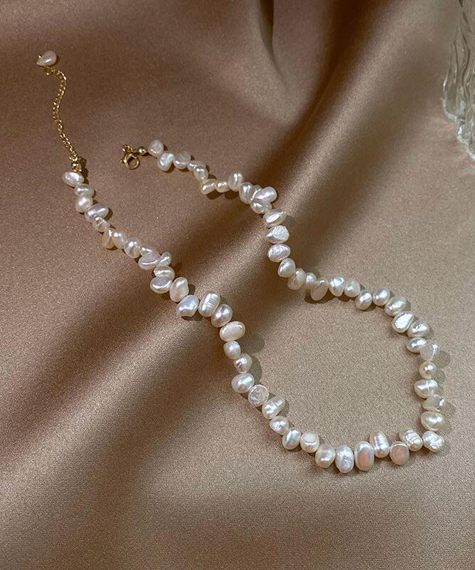 Elegant White Alloy Pearl Tassel Gratuated Bead Necklace GH1058 Ada Fashion