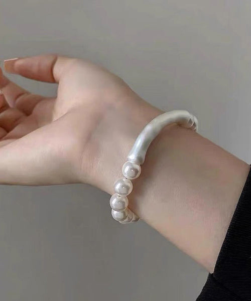 Bracelet Elegant Bamboo Joint White Pearl FashionChic