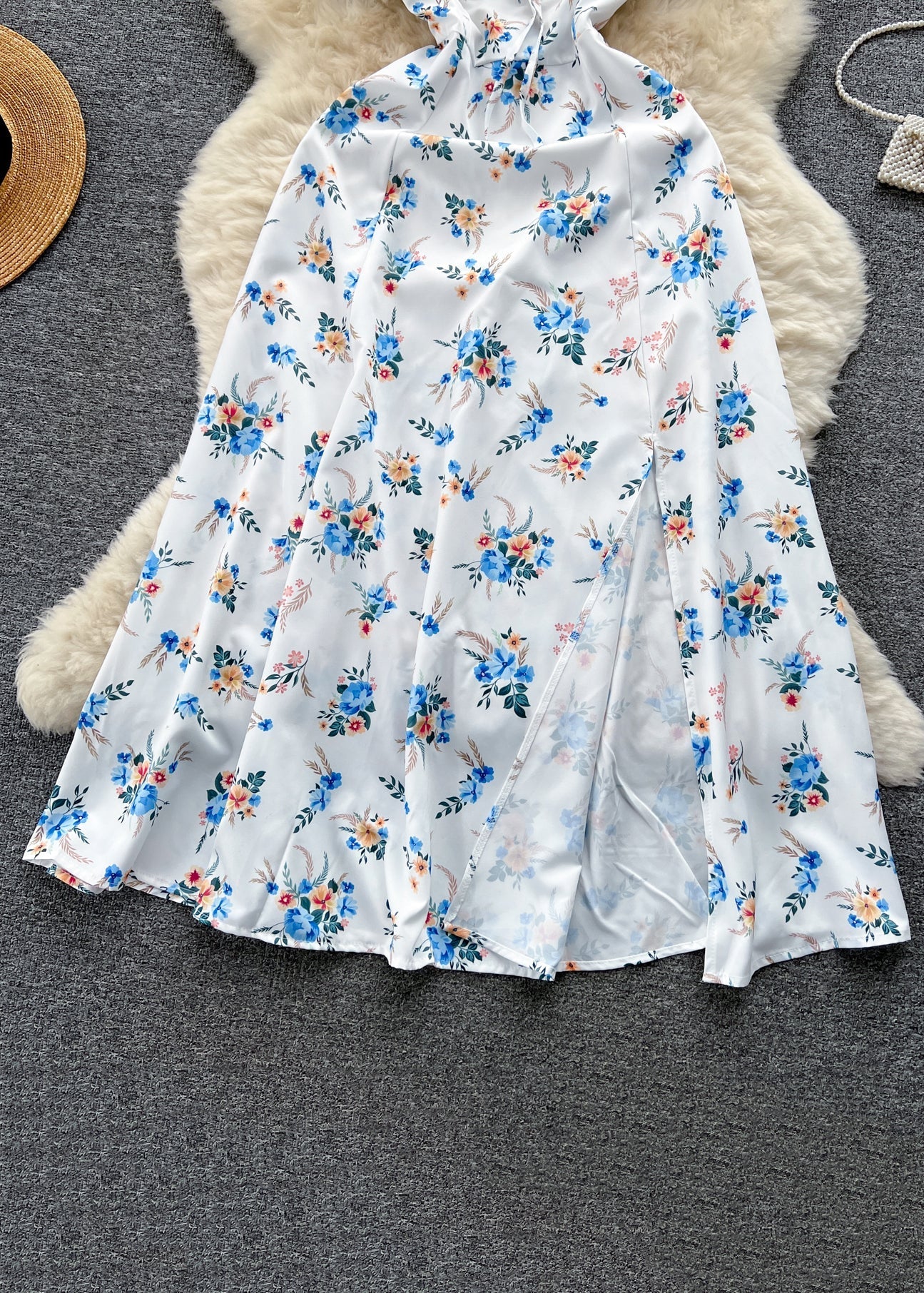 Elegant White Lace Up High Waist Cotton Dresses Short Sleeve TR030 ZS-SDL240730