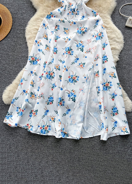 Elegant White Lace Up High Waist Cotton Dresses Short Sleeve TR030 ZS-SDL240730