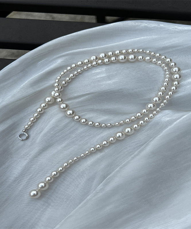 Elegant White Pearl Beading Gratuated Bead Necklace WQ021 JEW-EAR241102