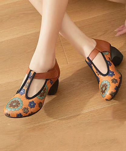 Ethnic Style 2024 New Chunky Heel Soft Sole Handmade Flowers CZ1028 Ada Fashion