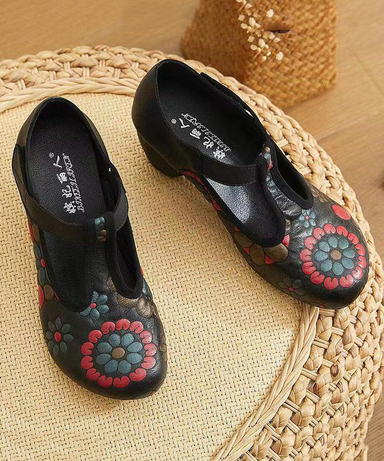 Ethnic Style 2024 New Chunky Heel Soft Sole Handmade Flowers CZ1028 Ada Fashion