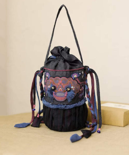 Ethnic Style Embroidered Drawstring Bucket Bag HJ1037 Ada Fashion