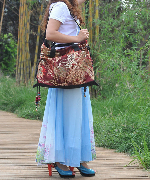 Ethnic Style Embroidered Tassel Canvas Shoulder Bag HJ1050 Ada Fashion