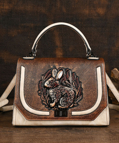 Ethnic Style Red Handmade Rabbit Embossed Handbag HJ1057 Ada Fashion