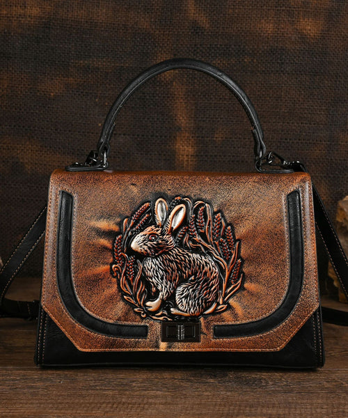 Ethnic Style Red Handmade Rabbit Embossed Handbag HJ1057 Ada Fashion