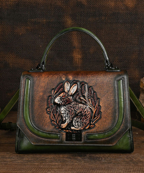Ethnic Style Red Handmade Rabbit Embossed Handbag HJ1057 Ada Fashion
