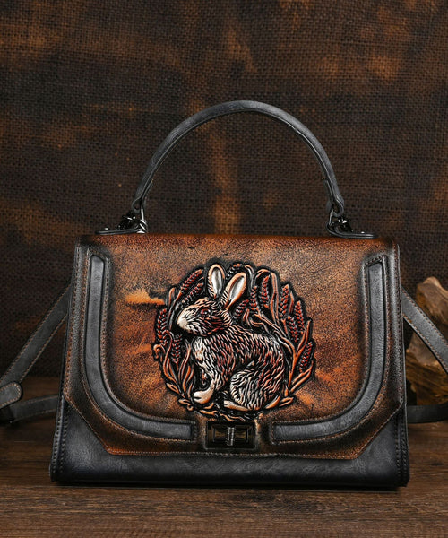 Ethnic Style Red Handmade Rabbit Embossed Handbag HJ1057 Ada Fashion