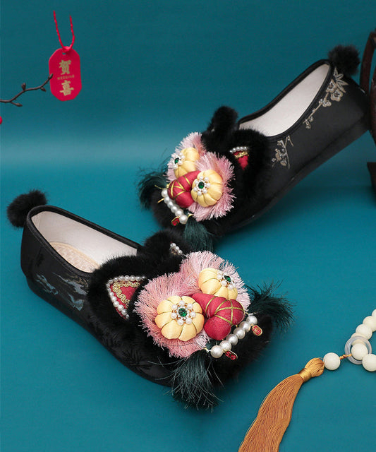 Ethnic Style Splicing Tiger Head Shoes Embroidered Soft Sole TQ038 ABC