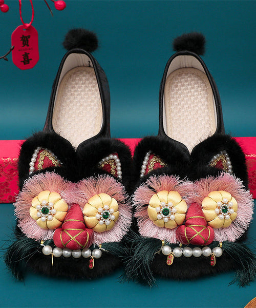 Ethnic Style Splicing Tiger Head Shoes Embroidered Soft Sole TQ038 ABC