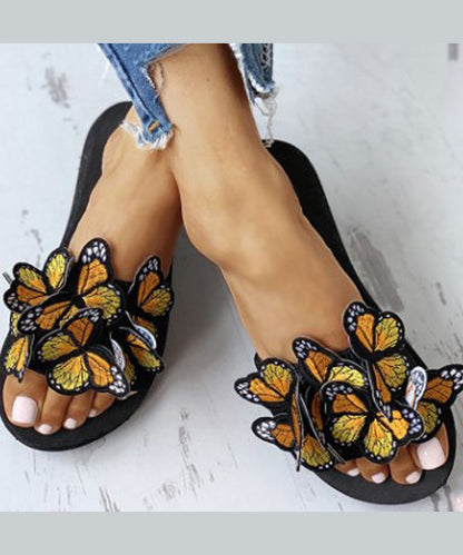 European And American Red Embroidered Butterfly Slide Sandals OI068 shoe-LT240801