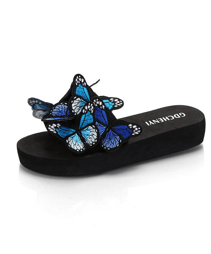 European And American Red Embroidered Butterfly Slide Sandals OI068 shoe-LT240801