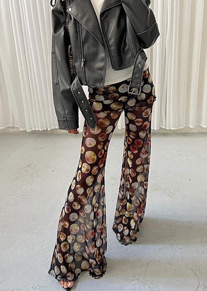 Waist Style And Black American Tulle High Print European Flared FashionChic