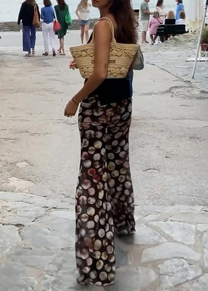 Waist Style And Black American Tulle High Print European Flared FashionChic