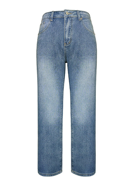 European And American Style Blue Pockets Denim Straight Pants Spring QQ1062 Ada Fashion