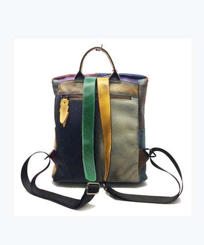 European And American Style Colored Genuine Cowhide Backpack HJ1026 Ada Fashion