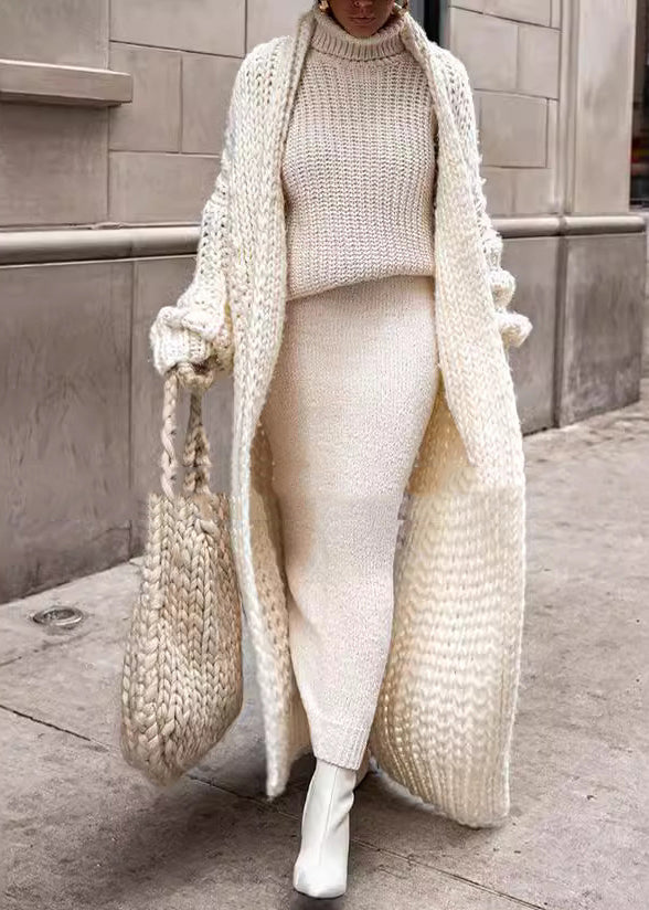 European And American Style White Puff Sleeve Knit Cardigan QY002 BB-ZS-WM-NCT241002