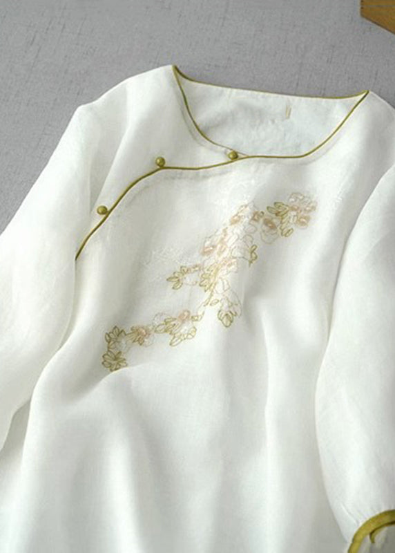 Fashion Apricot Embroidered Patchwork Button Shirt Summer AP016 GK-HTP240718