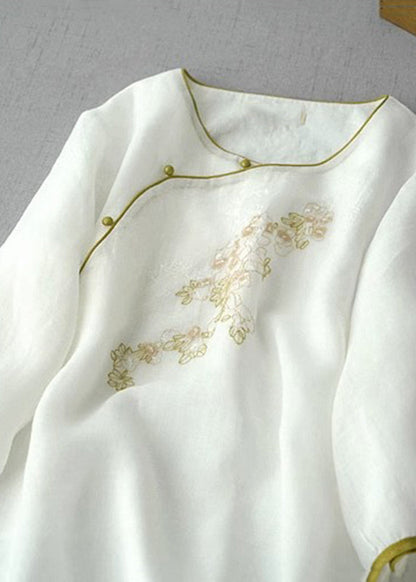 Fashion Apricot Embroidered Patchwork Button Shirt Summer AP016 GK-HTP240718