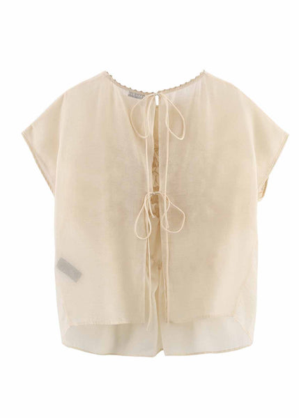 Wrinkled Top O-Neck Summer Fashion Apricot Floral Chiffon FashionChic