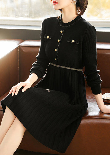 Fashion Apricot Ruffled Patchwork Knit Dress Spring TQ034 ABC