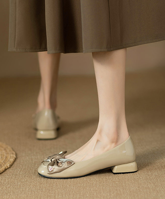 Fashion Black Bow Splicing Chunky Penny Loafers QK043 shoe-GGX241013