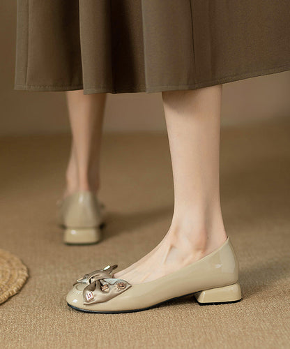 Fashion Black Bow Splicing Chunky Penny Loafers QK043 shoe-GGX241013