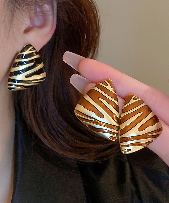 Triangl Fashion Copper Earrings Alloy Black Stud FashionChic