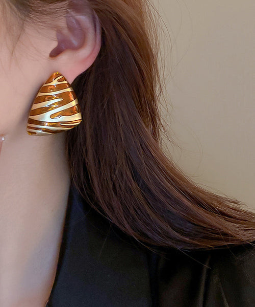 Triangl Fashion Copper Earrings Alloy Black Stud FashionChic