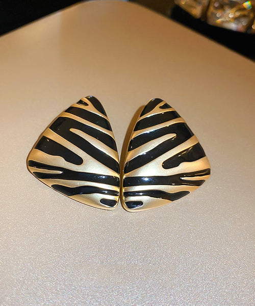 Triangl Fashion Copper Earrings Alloy Black Stud FashionChic