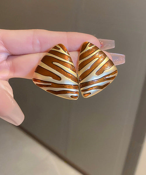 Triangl Fashion Copper Earrings Alloy Black Stud FashionChic