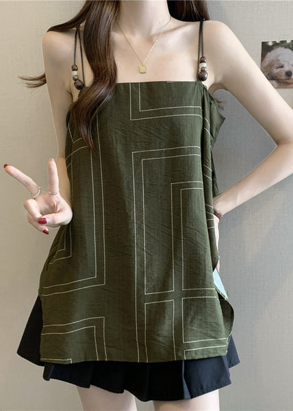 Strap Spaghetti Black Top Summer Fashion Cotton FashionChic