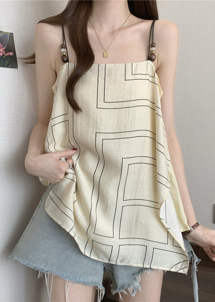 Strap Spaghetti Black Top Summer Fashion Cotton FashionChic