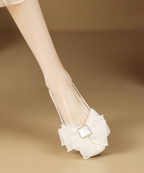 Fashion Shoes Splicing Bow For Black Flat Women FashionChic