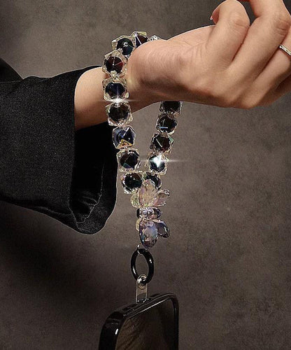 Fashion Black Metal Crystal Bow Beading Chain Phone Chains TS016