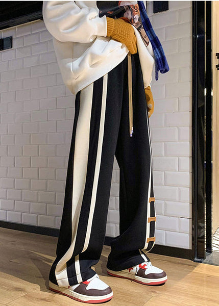 Fashion Pants Black Cotton Spring Men Patchwork Oversized FashionChic