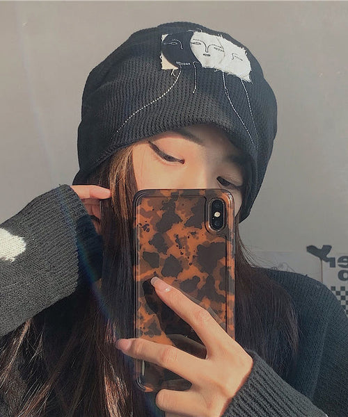 Hat Black Versatile Fashion Bonnie Cotton Patch FashionChic