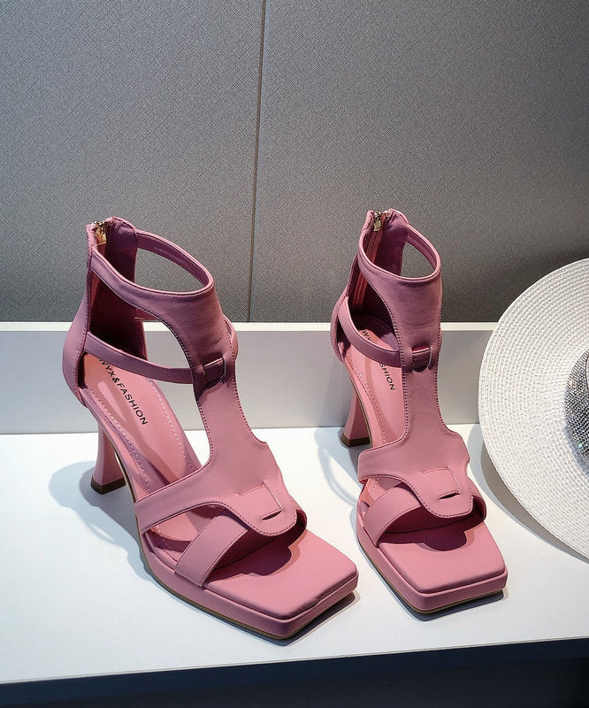 Toe Sandals Black Out Fashion High Heel Hollow Splicing Peep FashionChic