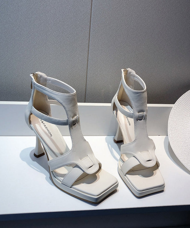 Toe Sandals Black Out Fashion High Heel Hollow Splicing Peep FashionChic