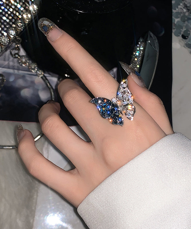 Rings Blue Alloy Zircon Fashion Butterfly FashionChic