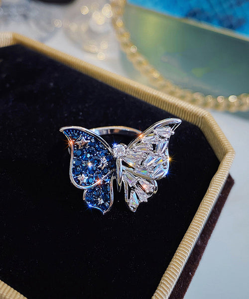 Rings Blue Alloy Zircon Fashion Butterfly FashionChic