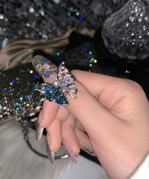 Rings Blue Alloy Zircon Fashion Butterfly FashionChic