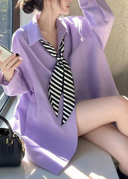 Collar Peter Blue Shirt Fashion Spring Pan Solid FashionChic