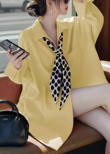 Collar Peter Blue Shirt Fashion Spring Pan Solid FashionChic