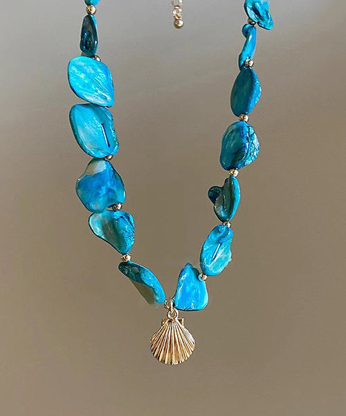 Pendant Blue Silver Fashion Shell Sterling Overgild Starfish FashionChic