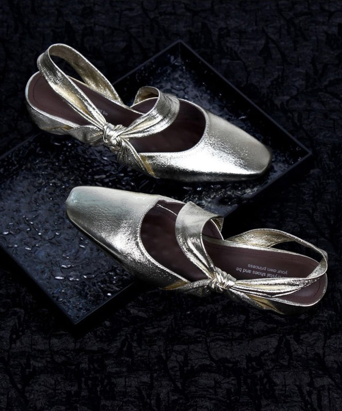 Chunky Sandals Bow Silver Fashion Splicing Sheepskin FashionChic