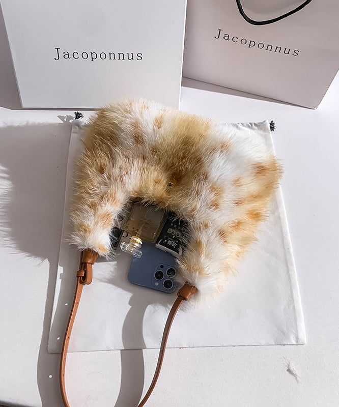 Fashion Fuzzy Handbag Brown Fur Fluffy Versatile Satchel FashionChic